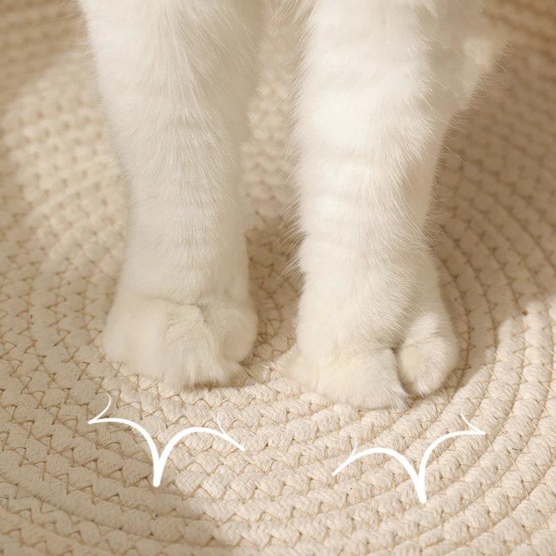 Handmade Rattan Cat Bed with Washable Cushion