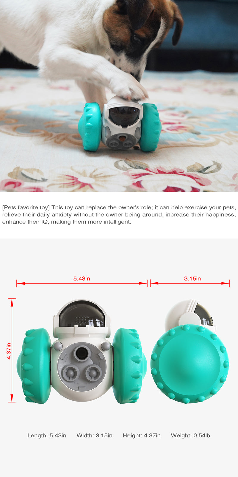 Interactive Treat Tumbler Toy – Slow Feeder & IQ Enrichment for Cats & Dogs