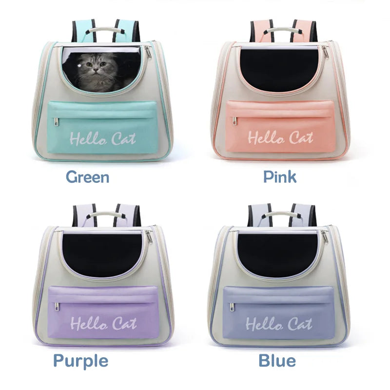 Cat Carrier Backpack with Washable Cushion – Breathable Outdoor Travel Bag for Cats & Small Dogs