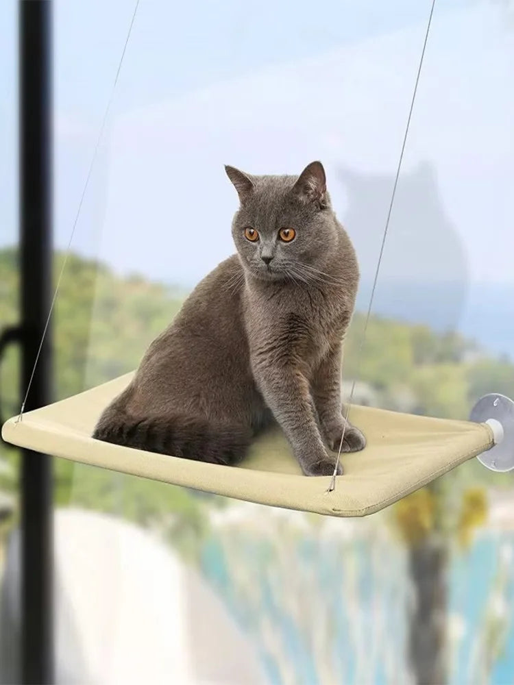 Window-Mounted Cat Hammock — Cozy, Secure Perch for Sunbathing