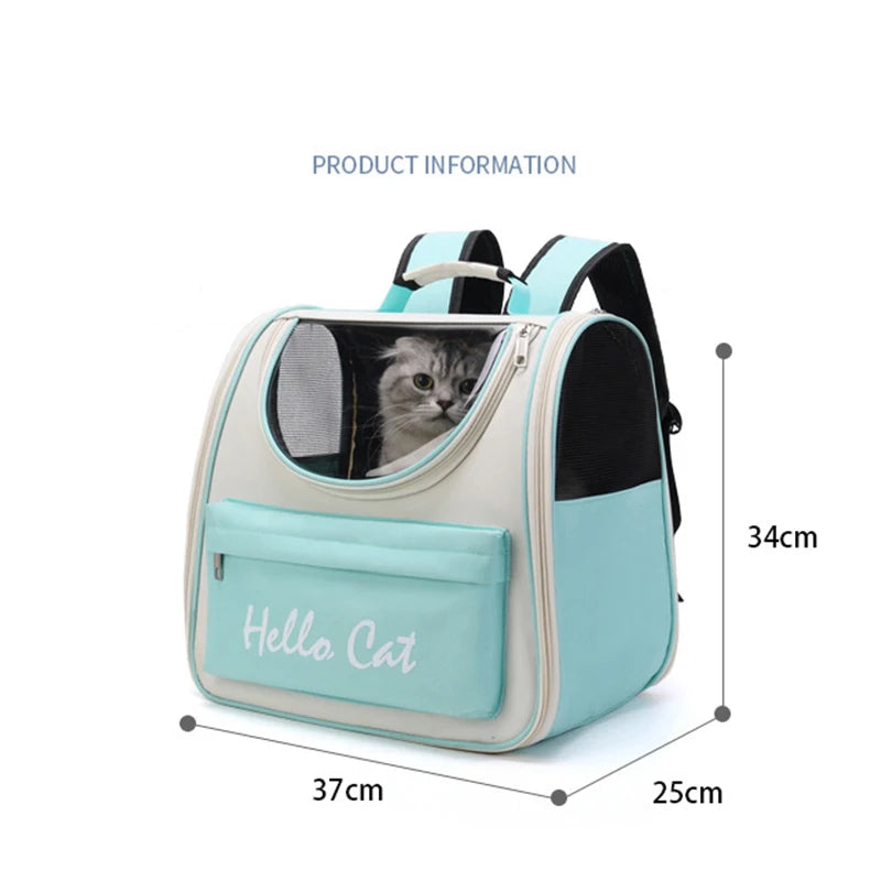 Cat Carrier Backpack with Washable Cushion – Breathable Outdoor Travel Bag for Cats & Small Dogs