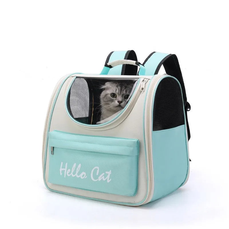 Cat Carrier Backpack with Washable Cushion – Breathable Outdoor Travel Bag for Cats & Small Dogs