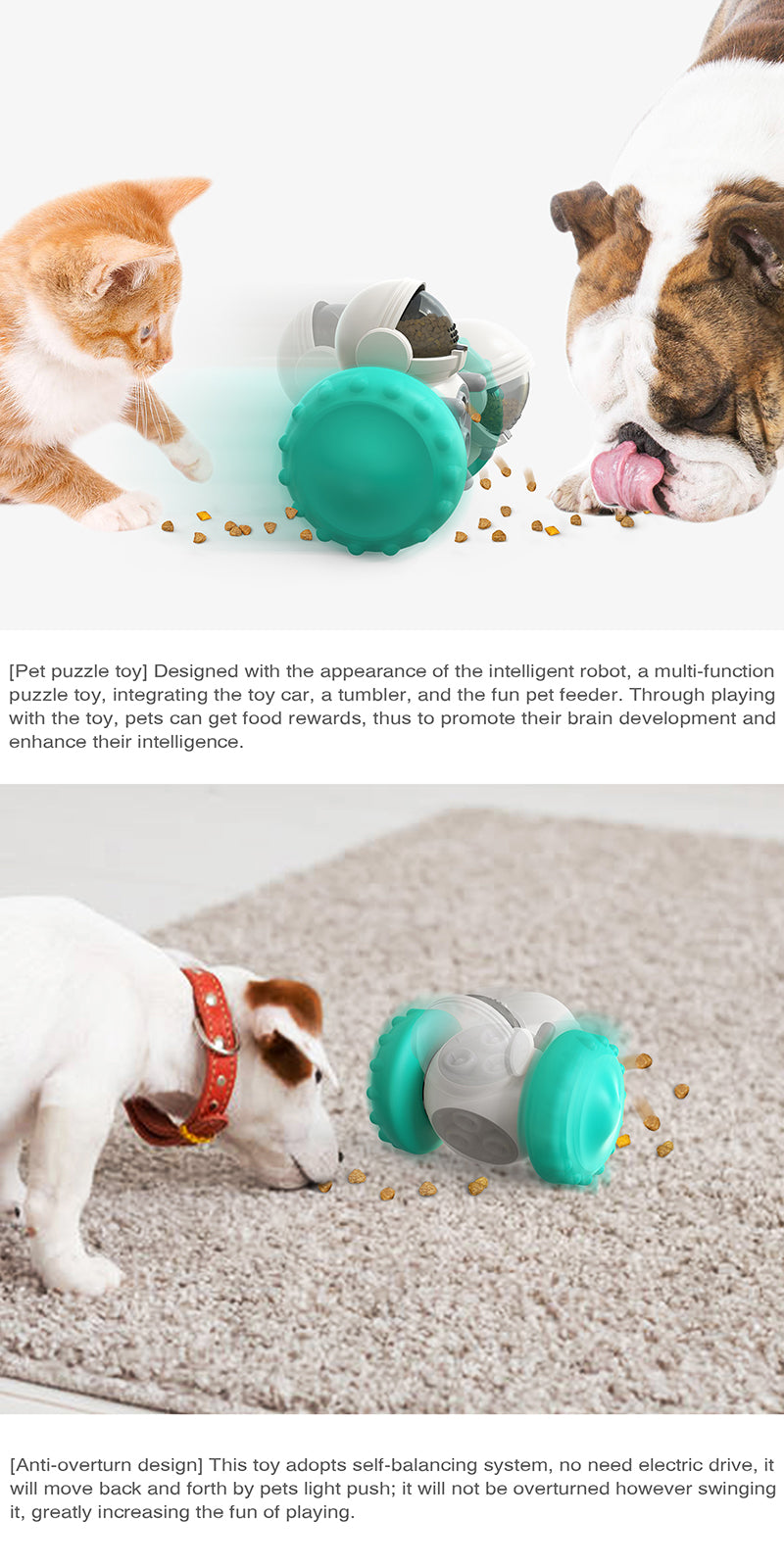 Interactive Treat Tumbler Toy – Slow Feeder & IQ Enrichment for Cats & Dogs