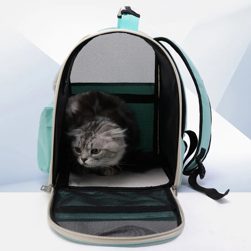 Cat Carrier Backpack with Washable Cushion – Breathable Outdoor Travel Bag for Cats & Small Dogs